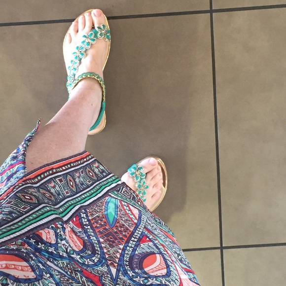 Restock! Italina Green Daisy Rhinestone Slingback Sandal - Picture 3 of 9